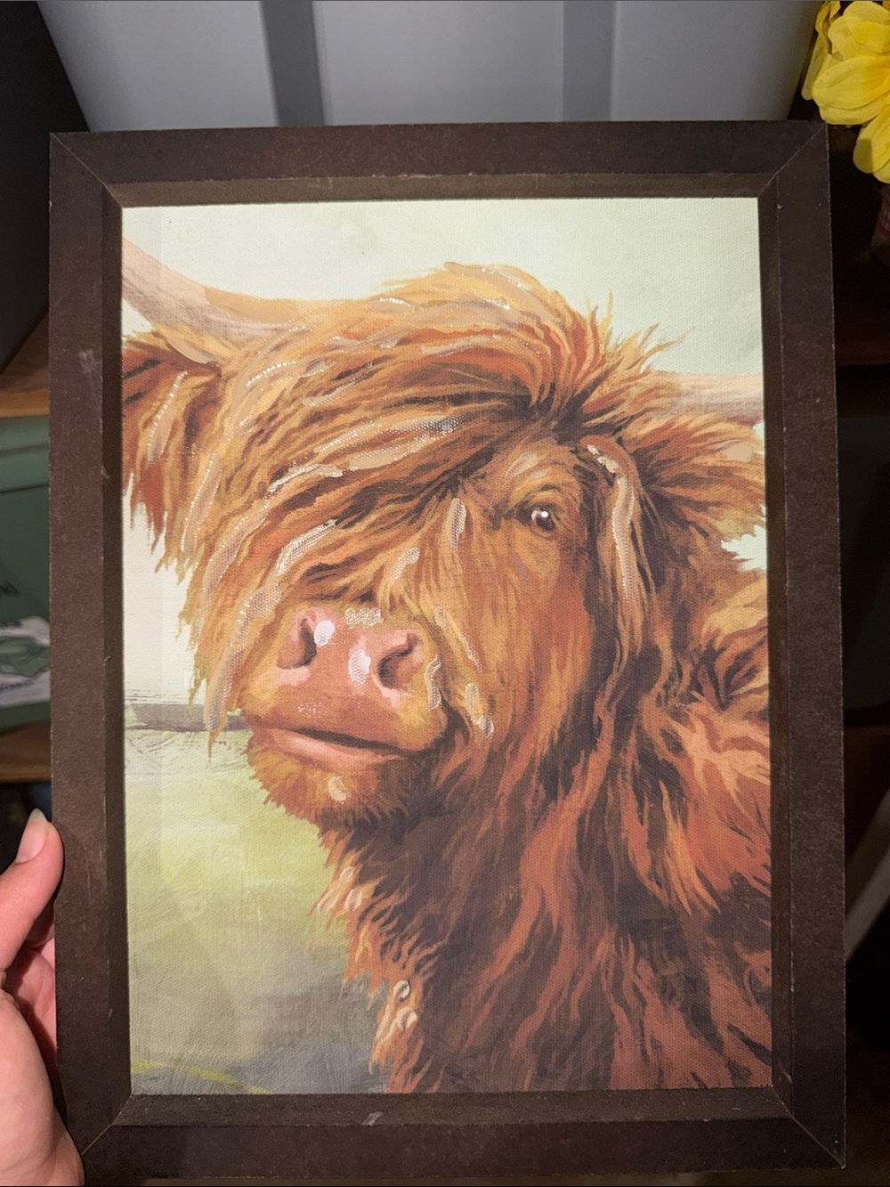 Rust Brown Highland Cow Canvas Wall Art